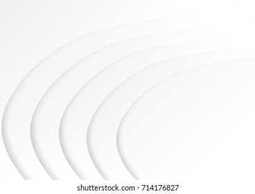 abstract circle blank paper white and gray tone vector background, wave overlapping with shadow modern concept