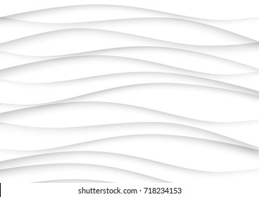 abstract circle blank paper white and gray tone vector background, wave overlapping with shadow modern concept