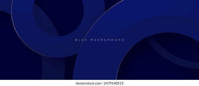 Abstract Circle Blue Background With Gold Accents Decoration Design