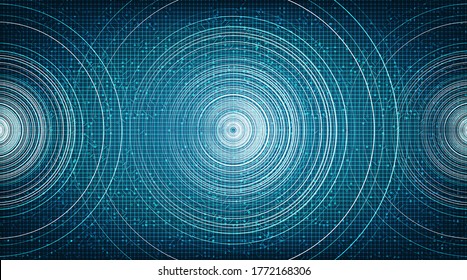 Abstract Circle Blue Digital Sound Wave,technology and earthquake wave concept,design for music industry,Vector,Illustration.