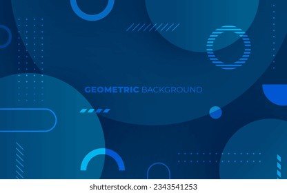 Abstract circle blue gradient geometric shape background