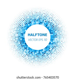 Abstract circle blue halftone on white background. Vector illustration eps 10