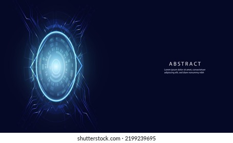 Abstract Circle Blue Interface Futuristic Background  Light Blue For Copy Space.on hi tech blue future background