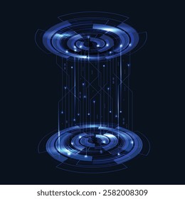 Abstract Circle Blue Interface Futuristic Background