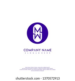 abstract circle blue monogram MM logo letter for technology design concept