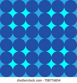 Abstract circle blue seamless background in different shades of blue. Gradient round shapes design pattern for fabric, poster, wallpaper, textile, texture, backdrop. EPS10 vector illustration.