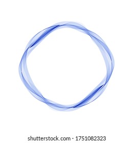Circulo abstracto de ola azul transparente. Marco redondo.