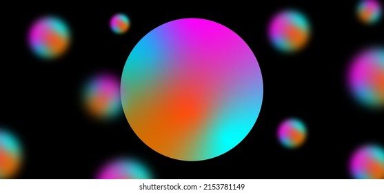 Abstract circle blur on black background. Vector graphic illustration.

