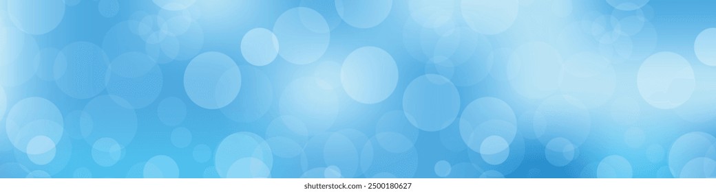 Fondo Abstractas del bokeh del círculo. Suave fondo de efecto de desenfoque azul suave. Degradado de color azul claro. Ilustración vectorial