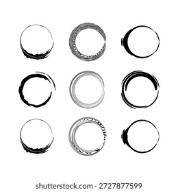 abstract circle brush logo designs.
