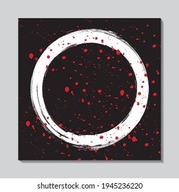 Abstract circle brushstroke background flat shapes