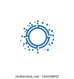 Abstract circle with bubbles around logo/icon design