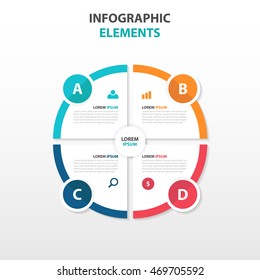 Abstract circle business Infographics elements, presentation template flat design vector illustration for web design marketing advertising