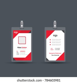 abstract circle business letterhead design with red color