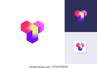 Plantilla de Vector de diseño de logotipo de icono de cadena de círculo abstracto