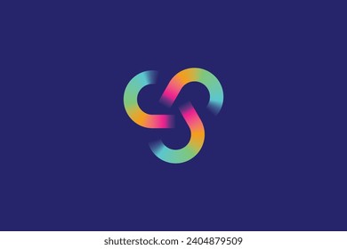 abstract circle chain logo design vector template