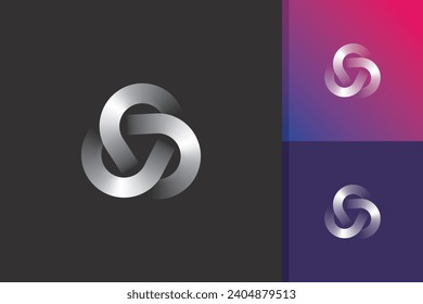 abstract circle chain logo design vector template