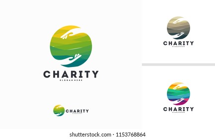 Abstract Circle Charity logo designs concept vector, Health Care logo symbol