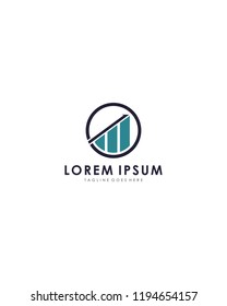 Abstract Circle Chartbar with Arrow Logo template