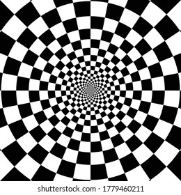 abstract circle checkered background. optical illusion effect