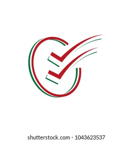abstract circle checklist logo design template