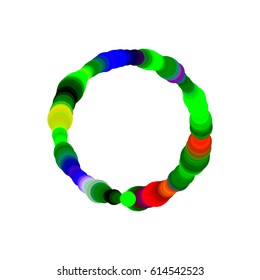 Abstract circle of circles. Isolated on white background. Vector colorful illustration.
