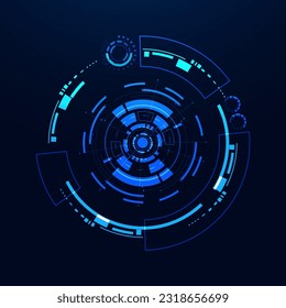 Resumen de la velocidad de la tarjeta de circuito de círculo futurista moderno sobre fondo azul