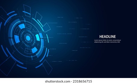 Abstract circle circuit board speed futuristic modern on blue background for entering topics and information