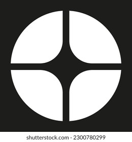 Abstract circle, circular geometric graphic, icon and symbol. Radial, concentric element, logo shape. Vector illustration.