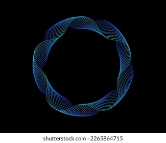 Abstract Circle Circular Wave Wavy Lines Futuristic Bright Futurism Minimalist Vector Logo Design