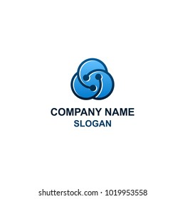 Abstract circle cloud logo.