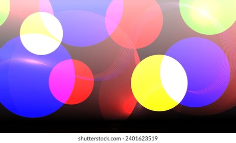 Abstract circle color gradient light and line with frame on background. Vector graphic illustration.