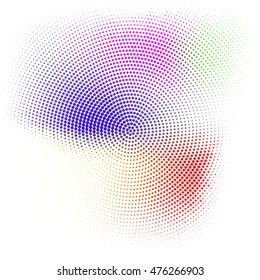 Abstract circle color halftone effect vector background