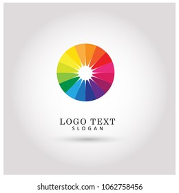 Abstract Circle & Color Spectrum Logo. Symbol & Icon Vector Template