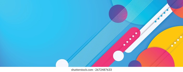 Abstrato círculo colorido banner fundo. Plano de fundo abstrato de gradiente de cor com efeito de linha de onda dinâmica.