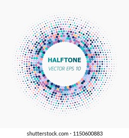 Abstract circle colorful halftone on white background. Vector illustration eps 10.