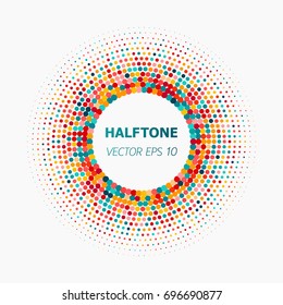 Abstract circle colorful halftone on white background. Vector illustration eps 10.