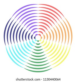 Abstract circle with colorful lines, geometric logo, vector