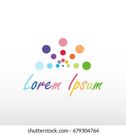 abstract circle colorful logo vector