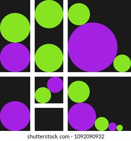 Abstract circle composition with colorful circles and lines. Circular design template 