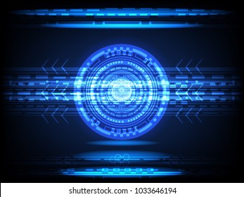 abstract circle Concept innovation connect digital line engineering in world  digital technology future data computer network communication on dark blue color background vector illustration