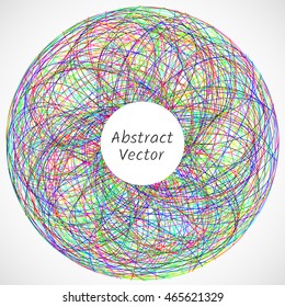 Abstract circle consisted of tangled lines