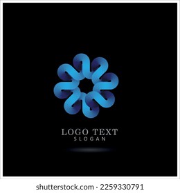Resumen Círculo y logotipo creativo. Plantilla de vectores de símbolos e iconos