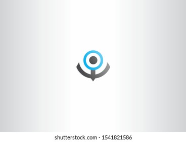 Abstract Circle Creative Sign, Symbol design with blue and black color.