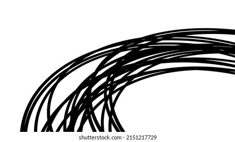 abstract circle curve random align on white background
