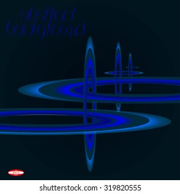 abstract circle dark blue background with aqua curve texture with aquamarine line isolated on dark background. vector illustration