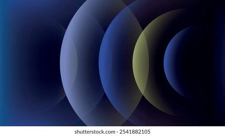 Vetor de papel de parede de mesa de gradiente amarelo azul escuro círculo abstrato. Gradiente azul escuro amarelo Fundo da tecnologia digital. Abstrato círculo forma azul amarelo gradiente fundo papel de parede da área de trabalho