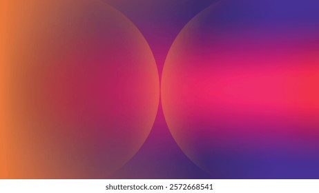 Abstract circle dark orange purple pink gradient desktop wallpaper vector. Gradient dark orange purple Digital technology background. Abstract circle shape orange pink gradient wallpaper background