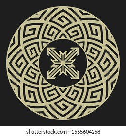 Abstract circle decor ornament. Sign cross.