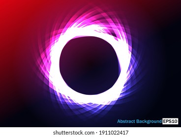 abstract circle design background with glowing neon circles, illustration vector design background